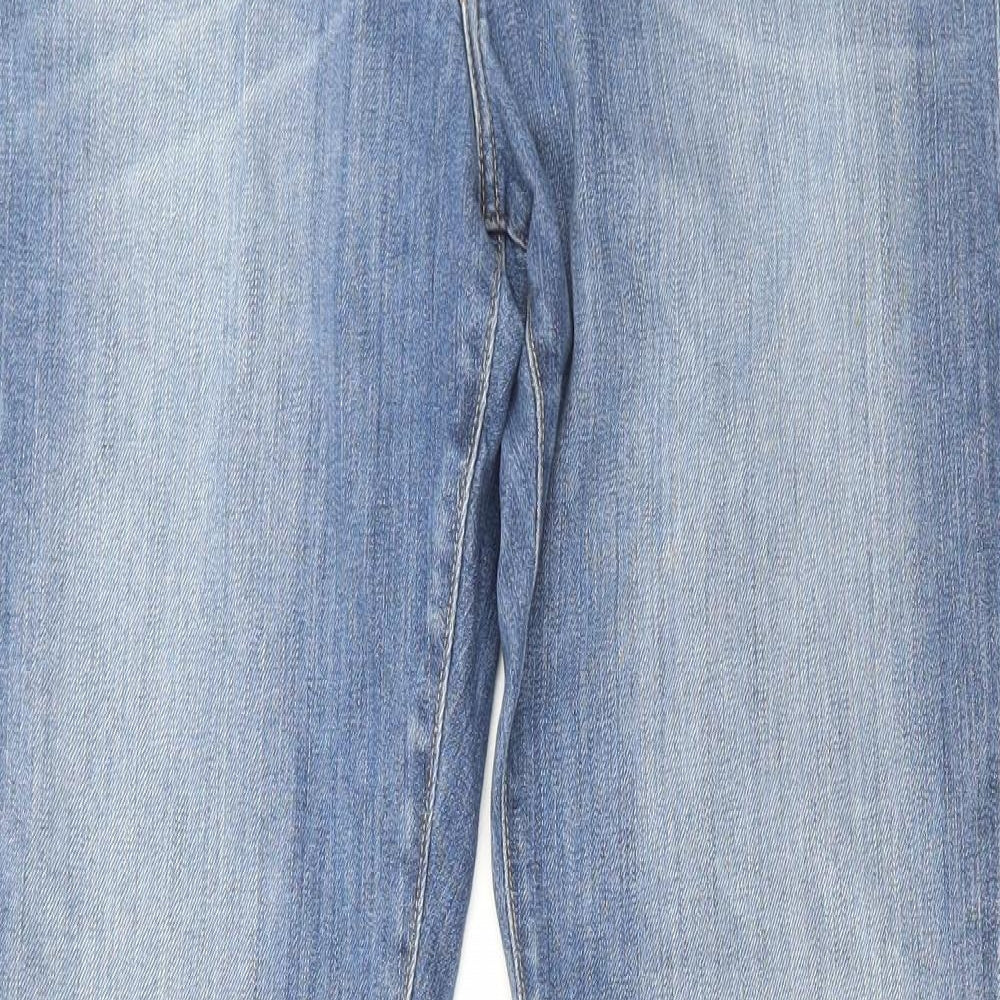 Calvin Klein Mens Blue Cotton Straight Jeans Size 36 in L33 in Regular Zip