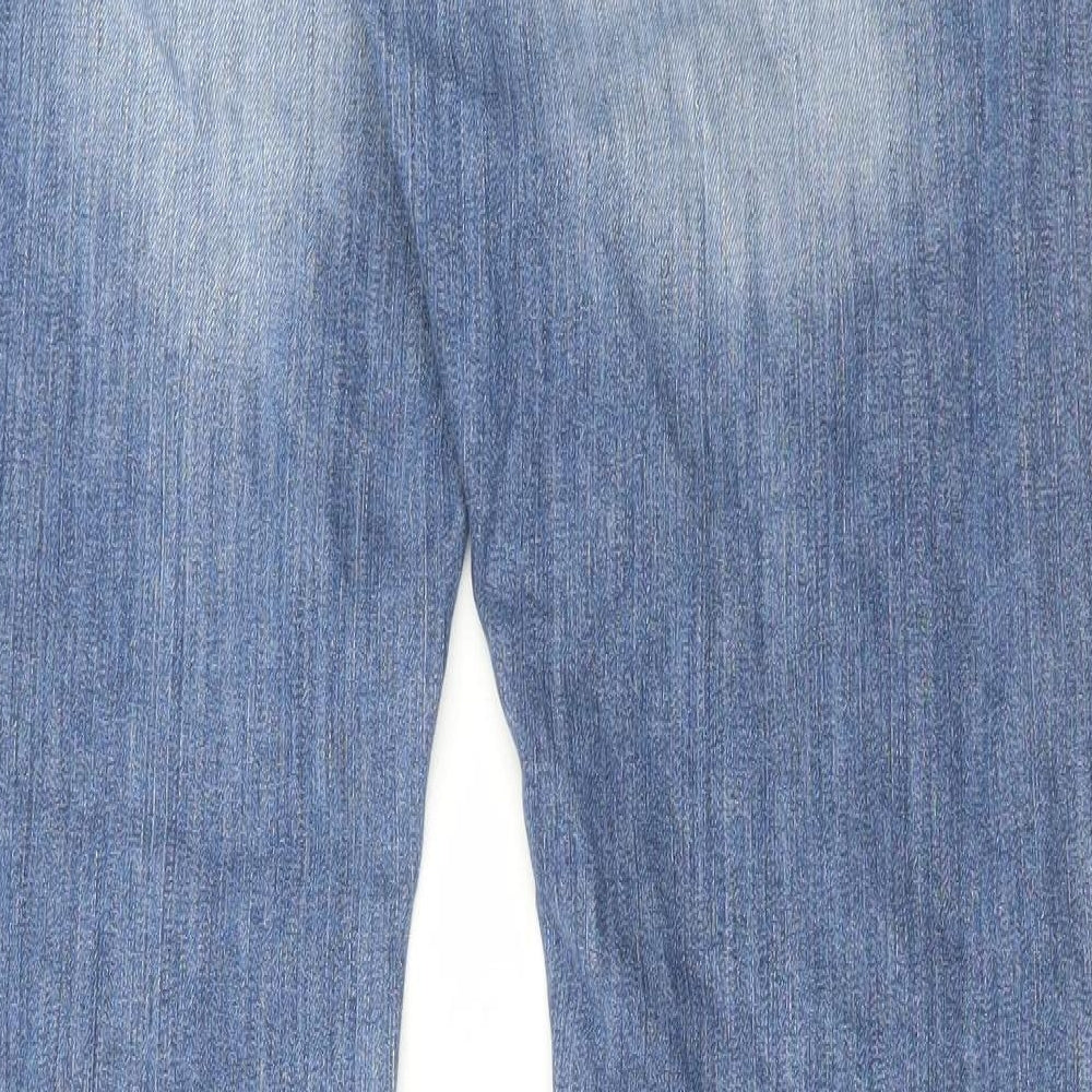 Calvin Klein Mens Blue Cotton Straight Jeans Size 36 in L33 in Regular Zip
