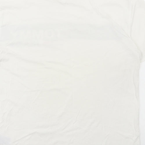 Tommy Jeans Mens White Cotton T-Shirt Size M Round Neck