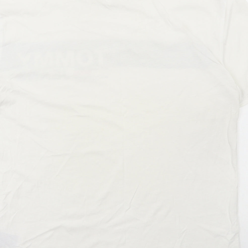 Tommy Jeans Mens White Cotton T-Shirt Size M Round Neck
