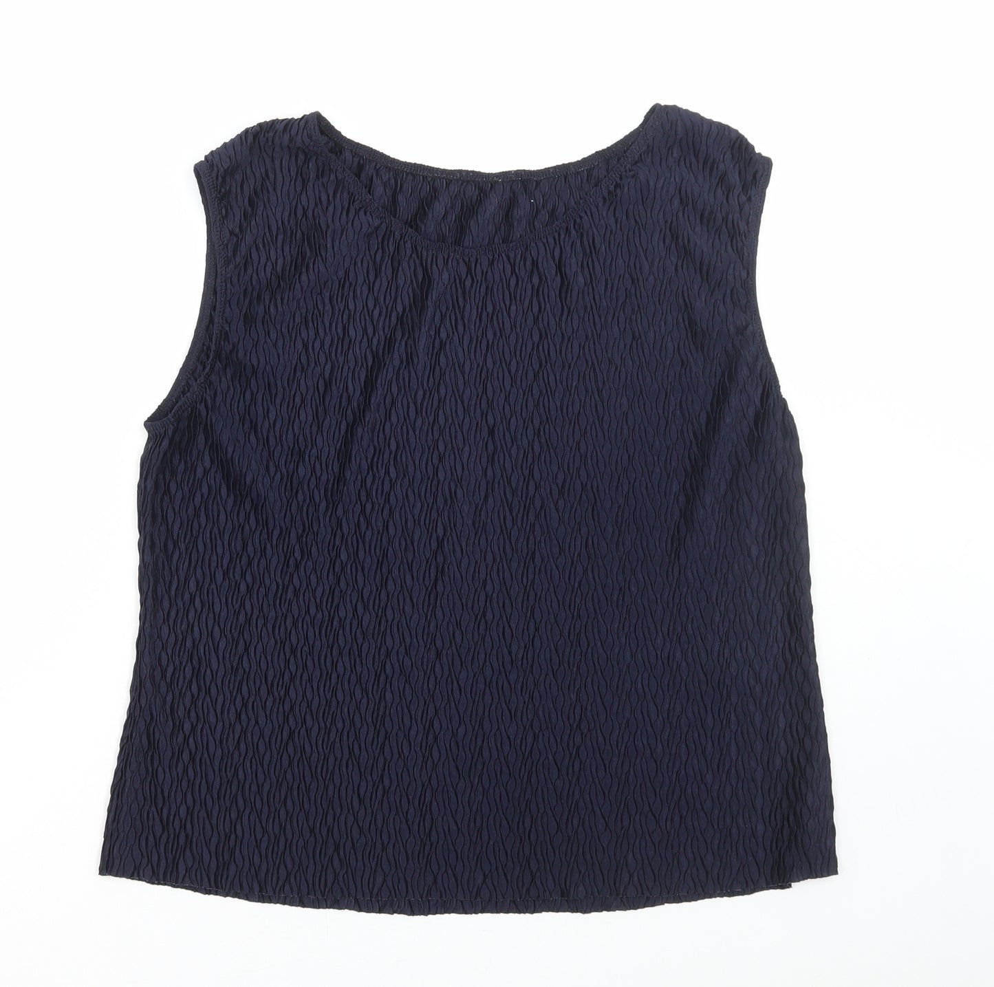 Dunnes Stores Womens Blue Polyester Basic Tank Size 20 Round Neck