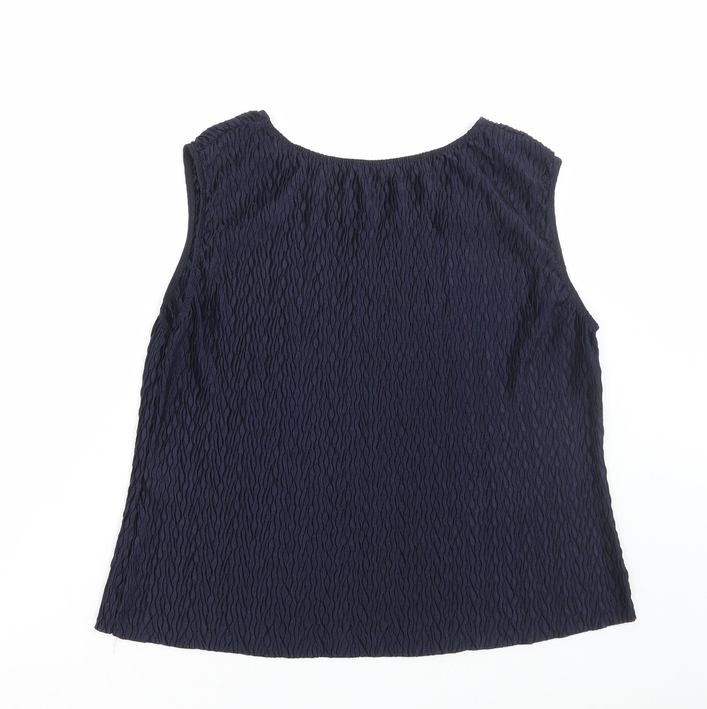 Dunnes Stores Womens Blue Polyester Basic Tank Size 20 Round Neck
