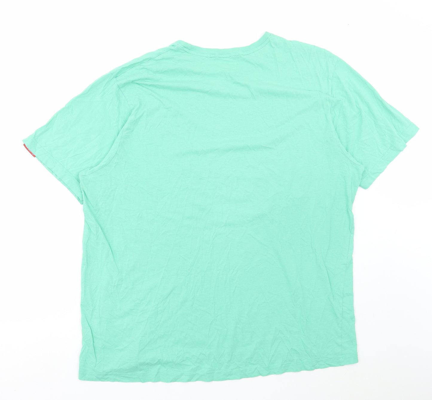 Hot Tuna Mens Green Polyester T-Shirt Size 2XL Round Neck - Campervan