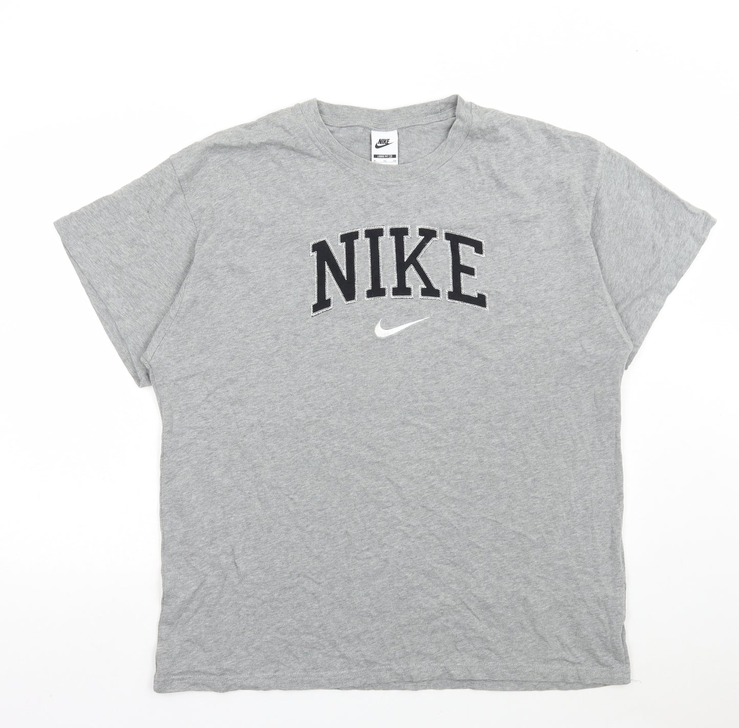 Nike Mens Grey Cotton T-Shirt Size XL Round Neck