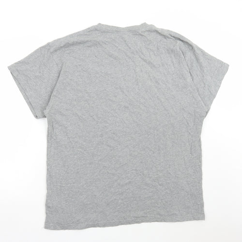 Nike Mens Grey Cotton T-Shirt Size XL Round Neck