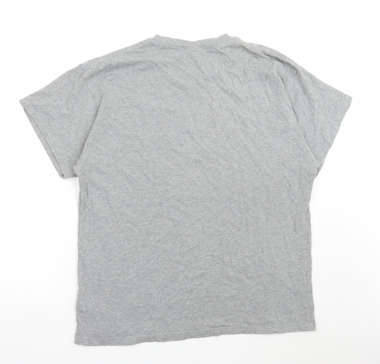 Nike Mens Grey Cotton T-Shirt Size XL Round Neck