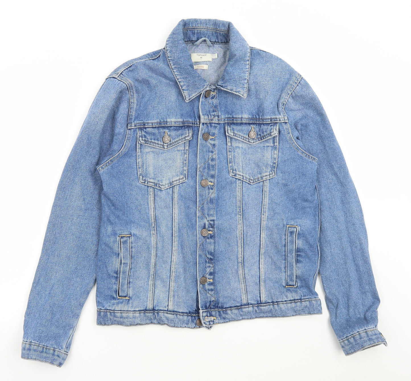 Topman Mens Blue Jacket Size L Button