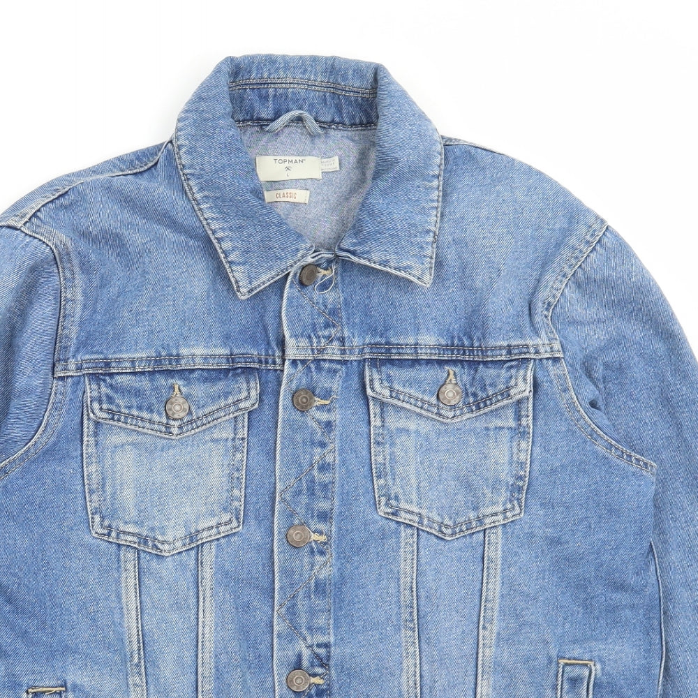 Topman Mens Blue Jacket Size L Button