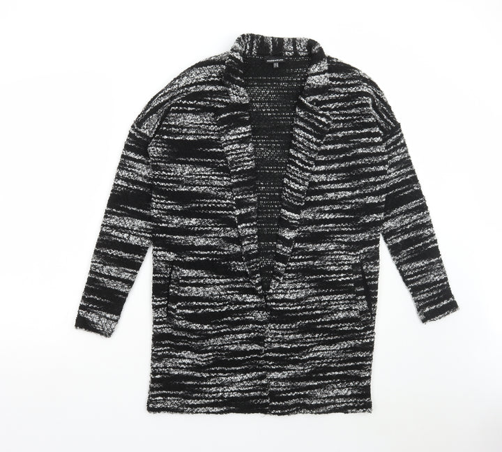 Warehouse Womens Grey V-Neck Acrylic Cardigan Jumper Size 10