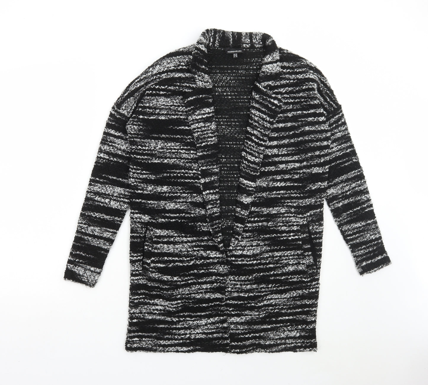 Warehouse Womens Grey V-Neck Acrylic Cardigan Jumper Size 10