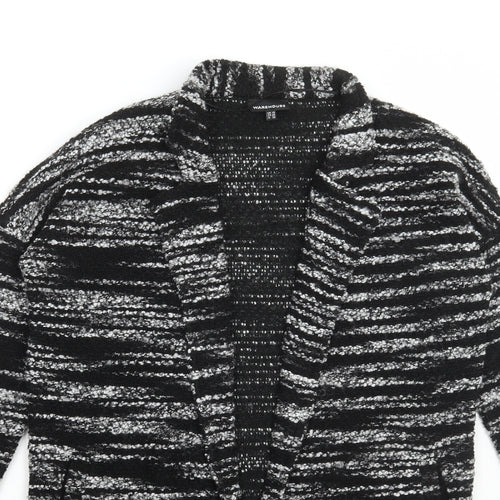 Warehouse Womens Grey V-Neck Acrylic Cardigan Jumper Size 10