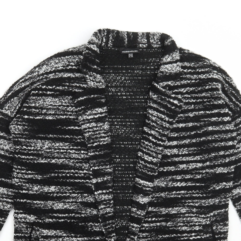 Warehouse Womens Grey V-Neck Acrylic Cardigan Jumper Size 10