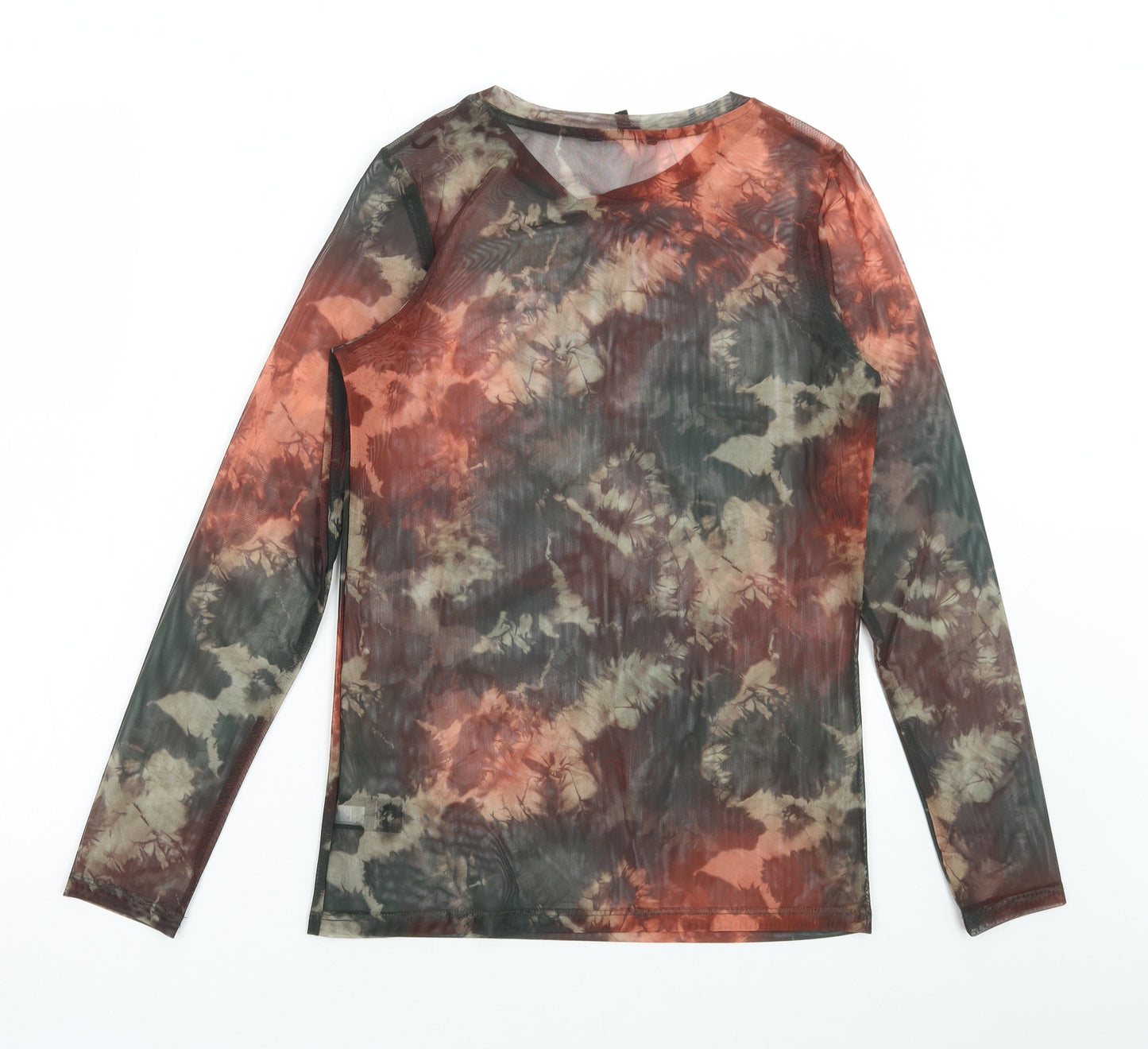 NEXT Womens Multicoloured Geometric Polyester Basic T-Shirt Size 6 Round Neck