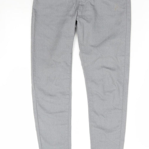 Marks and Spencer Womens Grey Cotton Skinny Jeans Size 10 L28 in Regular Button