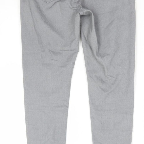 Marks and Spencer Womens Grey Cotton Skinny Jeans Size 10 L28 in Regular Button