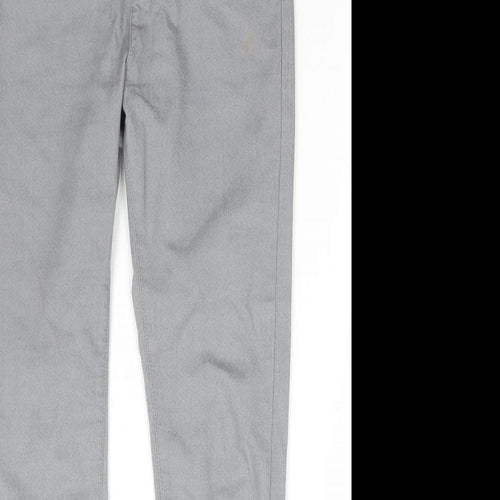 Marks and Spencer Womens Grey Cotton Skinny Jeans Size 10 L28 in Regular Button