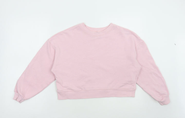 Pull&Bear Womens Pink Cotton Pullover Sweatshirt Size S Pullover