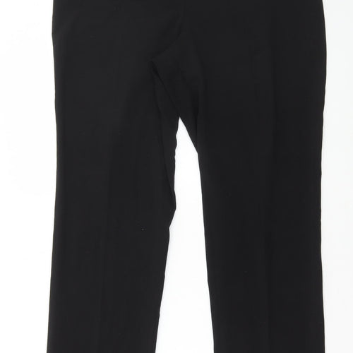 Dunnes Stores Womens Black Polyester Trousers Size 16 L30 in Regular Hook & Eye