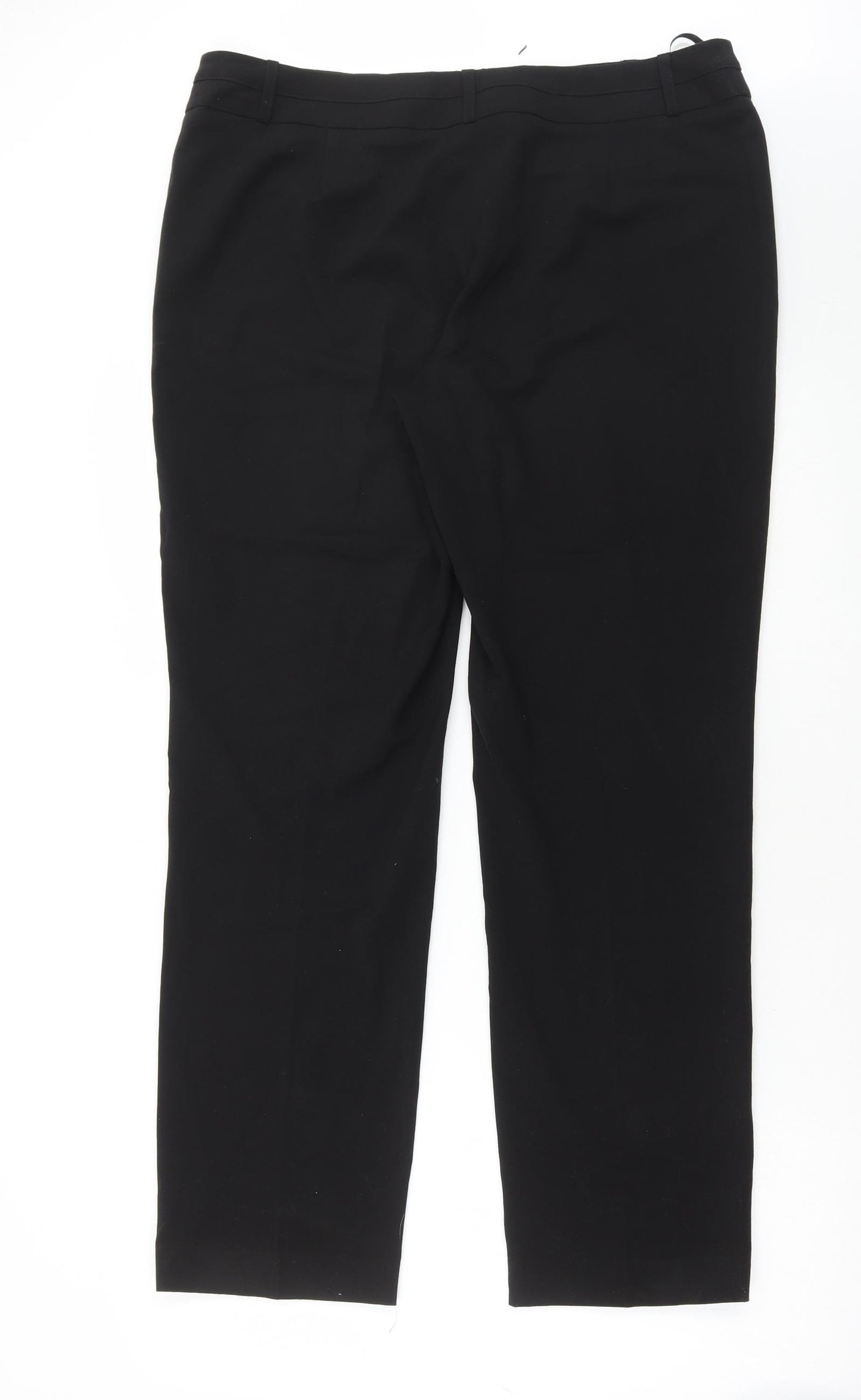 Dunnes Stores Womens Black Polyester Trousers Size 16 L30 in Regular Hook & Eye