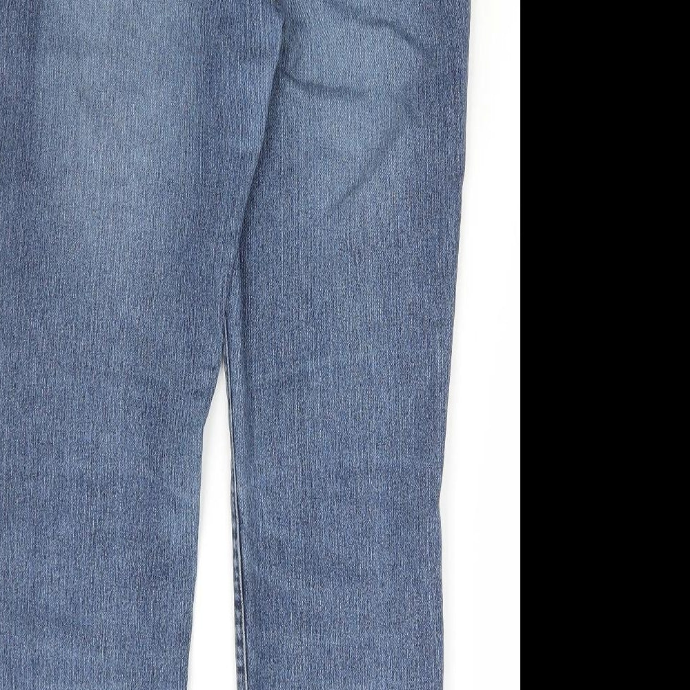 Biaggini Womens Blue Cotton Straight Jeans Size 10 L28 in Regular Zip