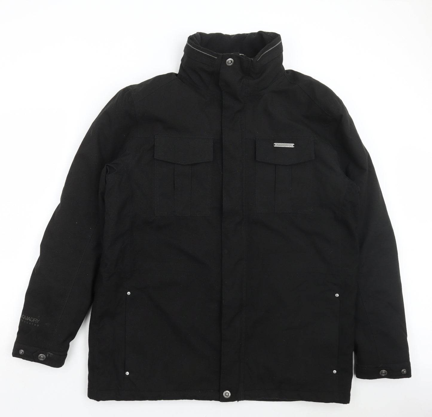 Craghoppers Mens Black Overcoat Coat Size 2XL Zip
