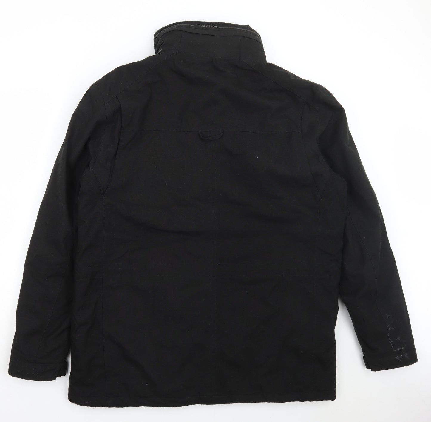 Craghoppers Mens Black Overcoat Coat Size 2XL Zip