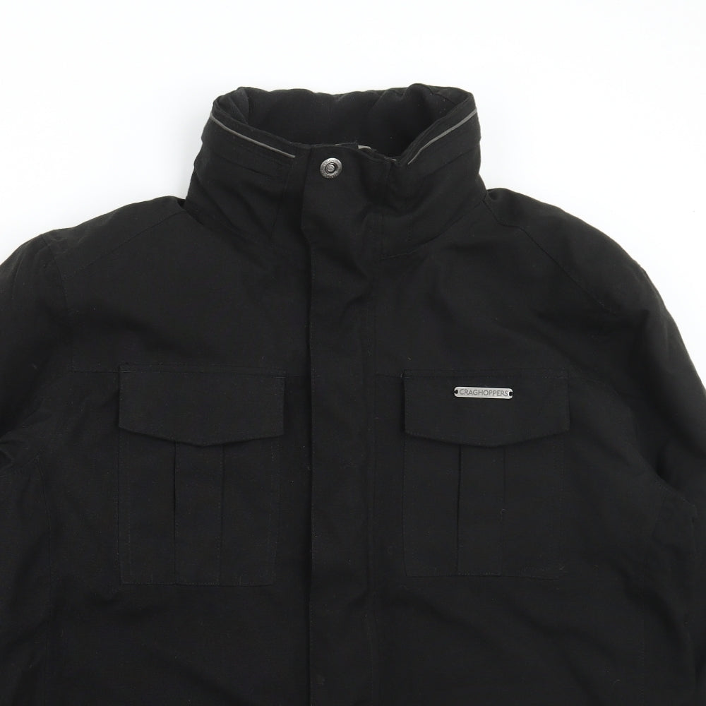 Craghoppers Mens Black Overcoat Coat Size 2XL Zip
