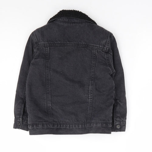 Primark Boys Black Jacket Size 4-5 Years Snap