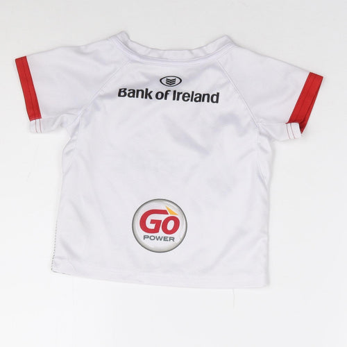 Kukri Boys White Geometric Polyester Jersey T-Shirt Size 18-24 Months Round Neck Pullover - Ulster Rugby
