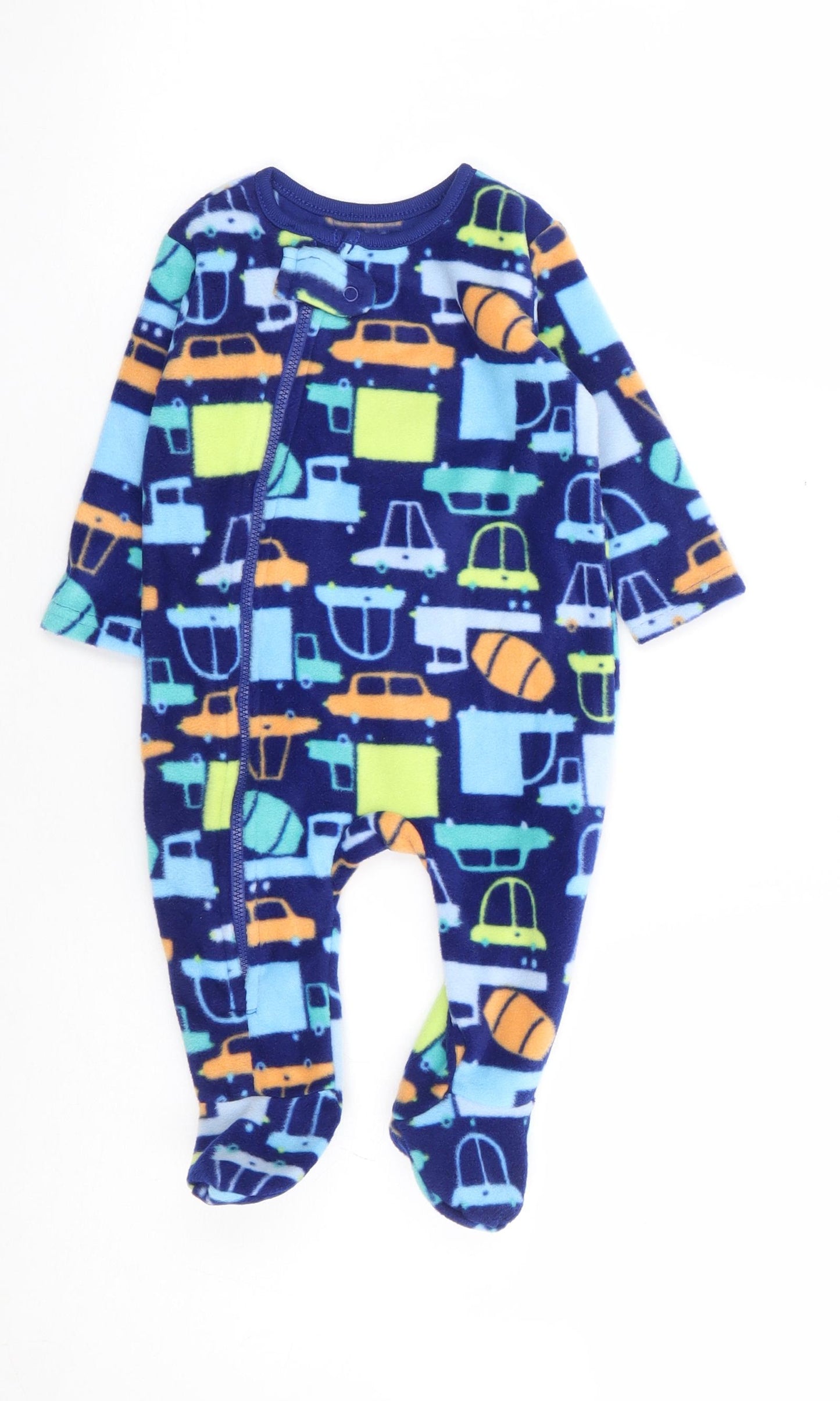 Dunnes Stores Boys Multicoloured Geometric Polyester Robe One Piece Size 3-6 Months Zip - Cars