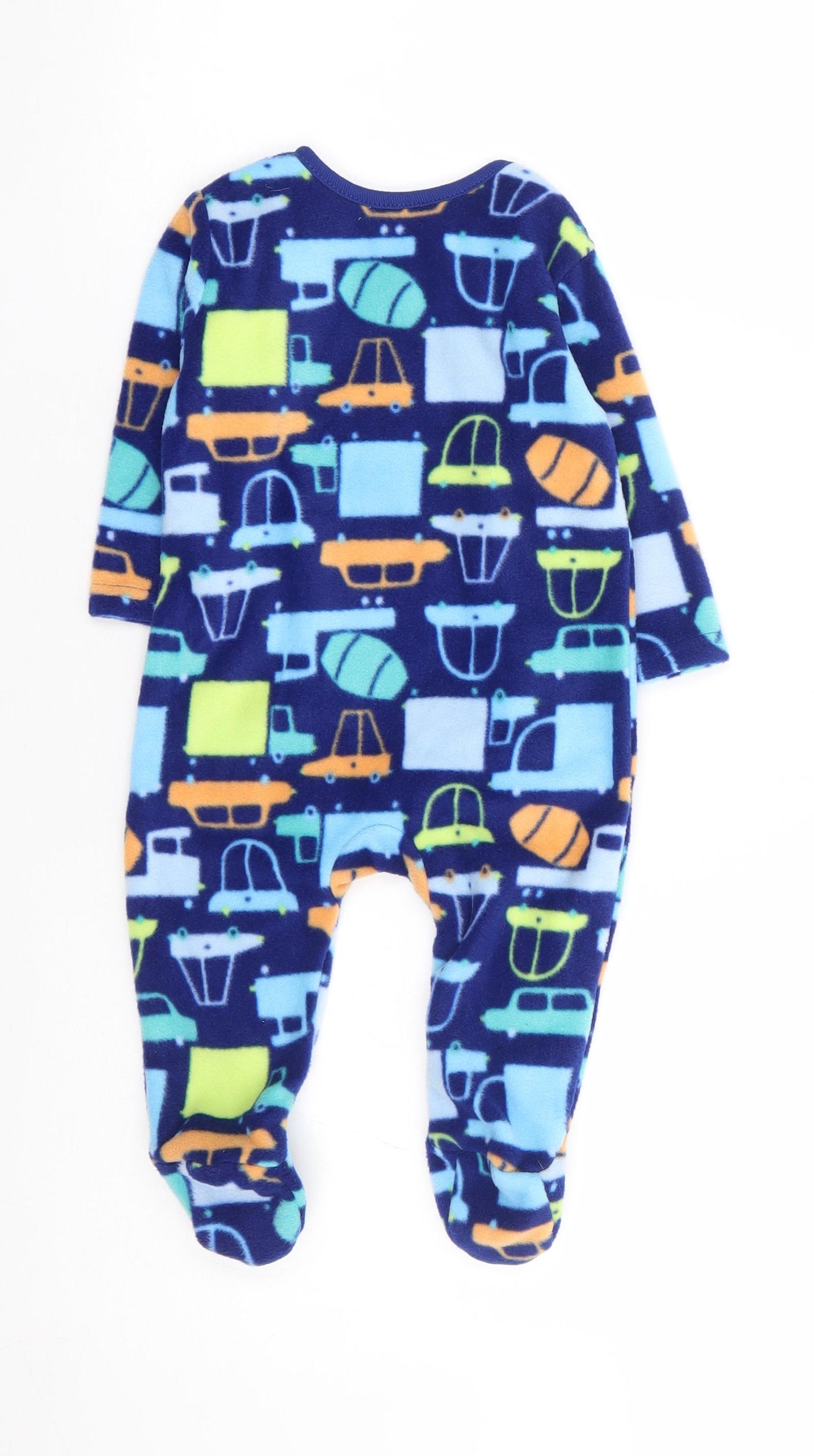 Dunnes Stores Boys Multicoloured Geometric Polyester Robe One Piece Size 3-6 Months Zip - Cars