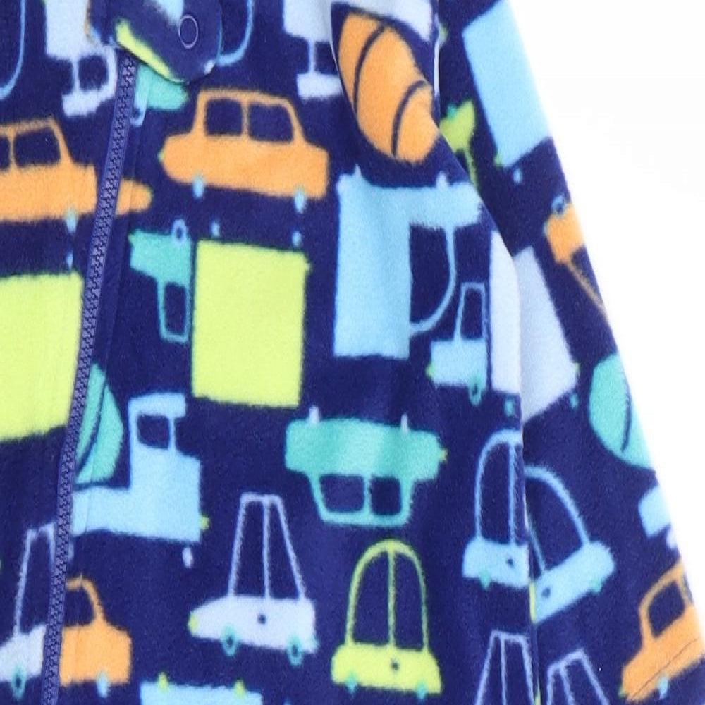Dunnes Stores Boys Multicoloured Geometric Polyester Robe One Piece Size 3-6 Months Zip - Cars