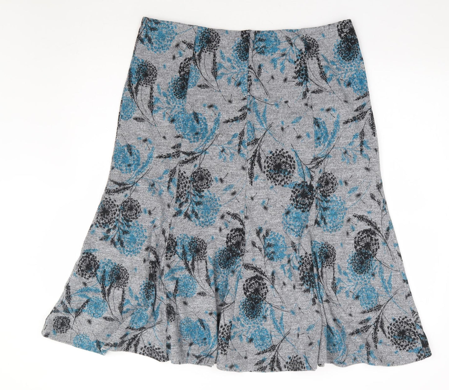 Bonmarché Womens Grey Floral Polyester Trumpet Skirt Size 16