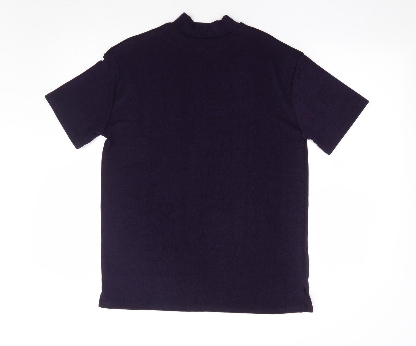 Preworn Womens Purple Polyester Basic Blouse Size M Mock Neck
