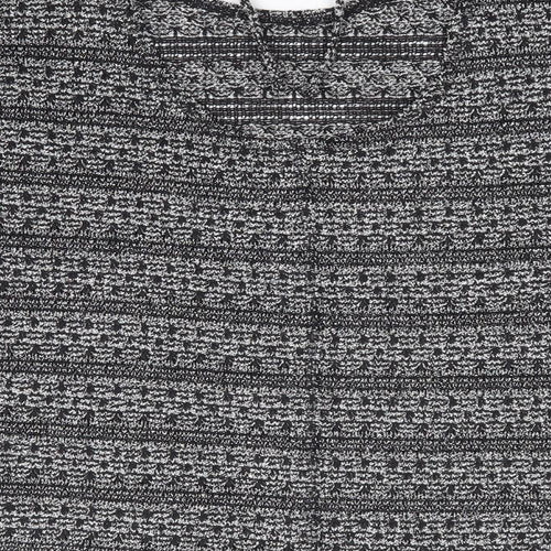 NEXT Womens Black Scoop Neck Geometric Polyester Pullover Jumper Size 10