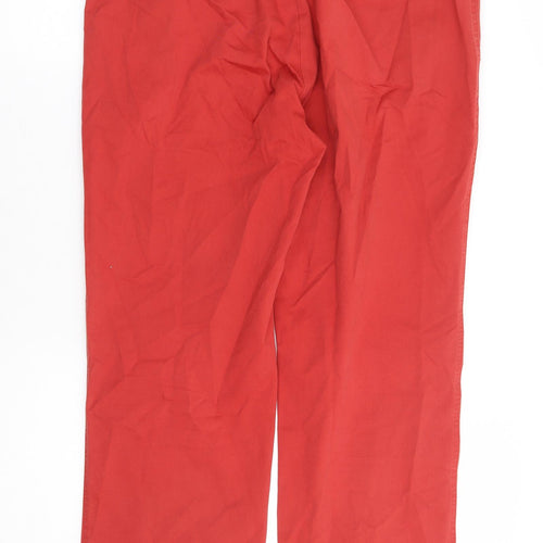Sovereign by Gurteen Mens Red Polyester Chino Trousers Size 36 in L31 in Regular Zip - Comfort Stretch