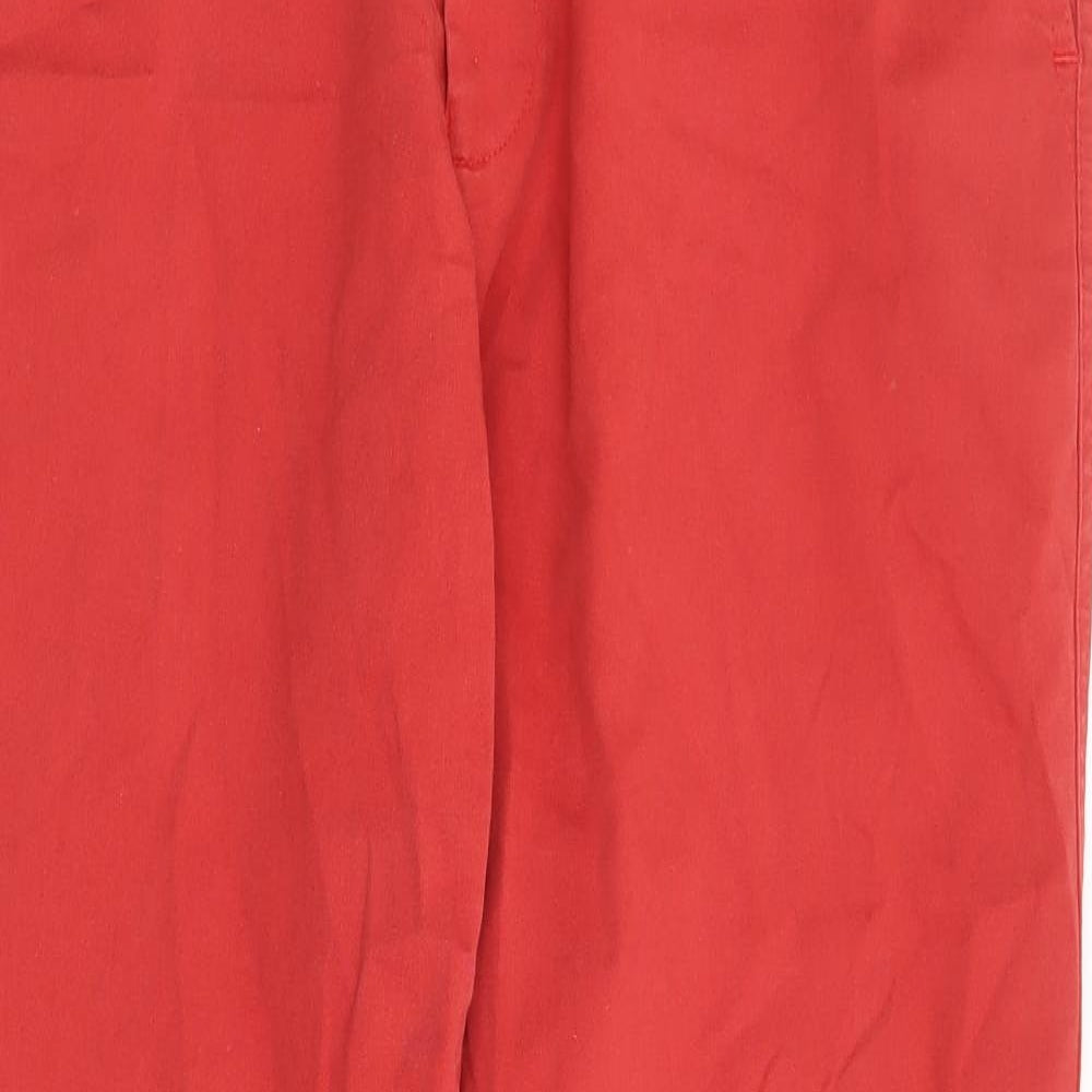 Sovereign by Gurteen Mens Red Polyester Chino Trousers Size 36 in L31 in Regular Zip - Comfort Stretch
