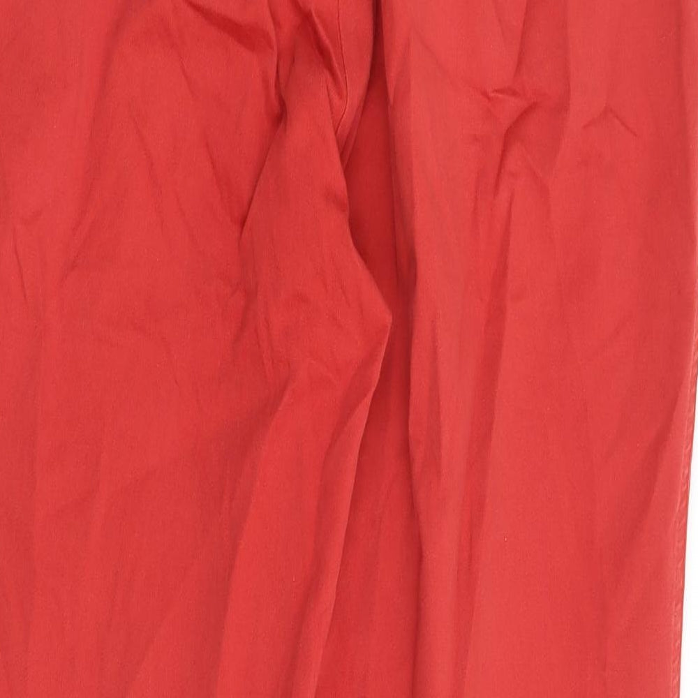 Sovereign by Gurteen Mens Red Polyester Chino Trousers Size 36 in L31 in Regular Zip - Comfort Stretch