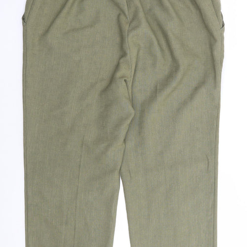 Marks and Spencer Womens Green Polyester Trousers Size 18 L26 in Regular - Short Length