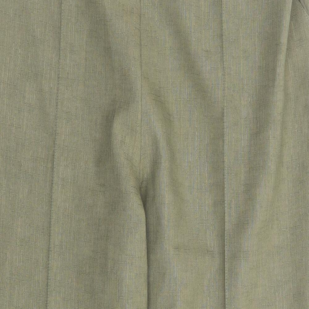 Marks and Spencer Womens Green Polyester Trousers Size 18 L26 in Regular - Short Length