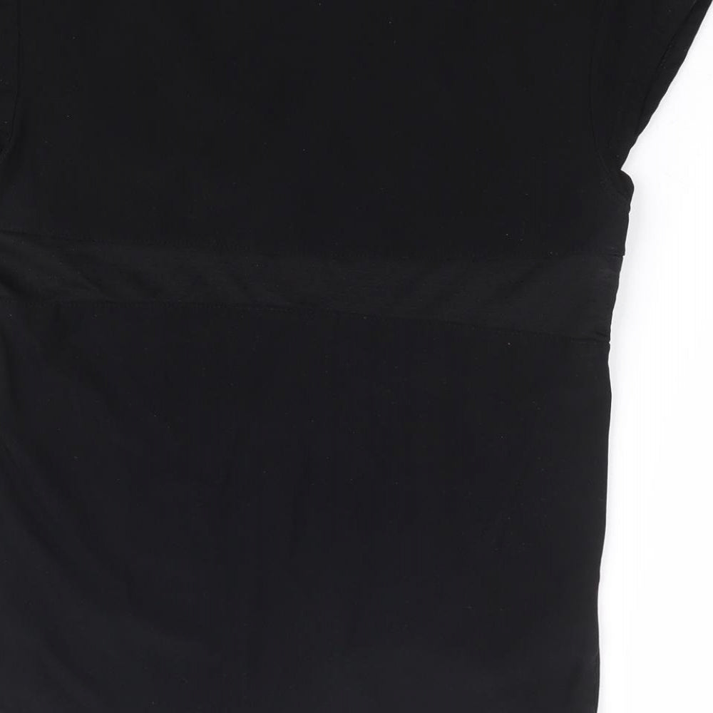 LA Gear Womens Black Polyester Basic T-Shirt Size S V-Neck Pullover