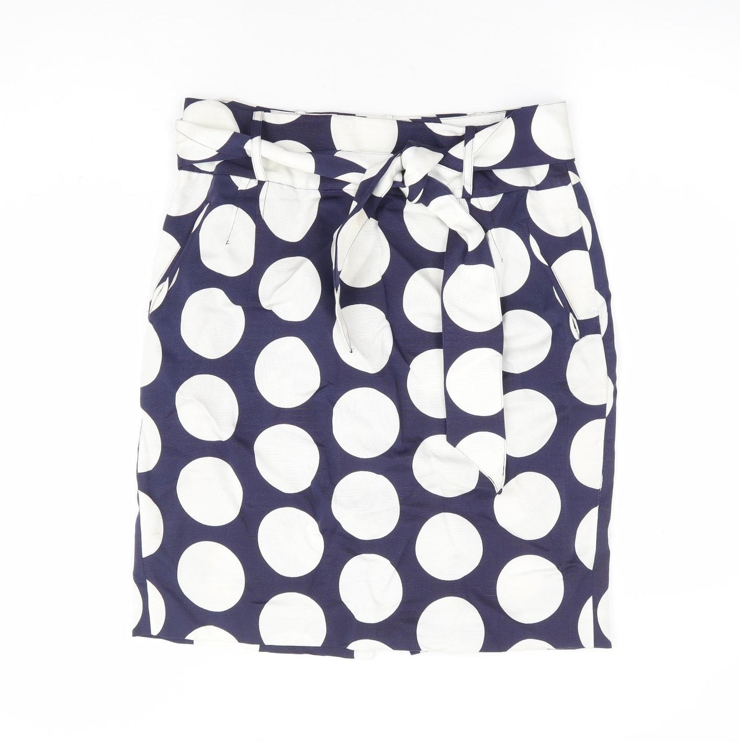 Hobbs Womens Blue Polka Dot Polyester Straight & Pencil Skirt Size 10 Zip