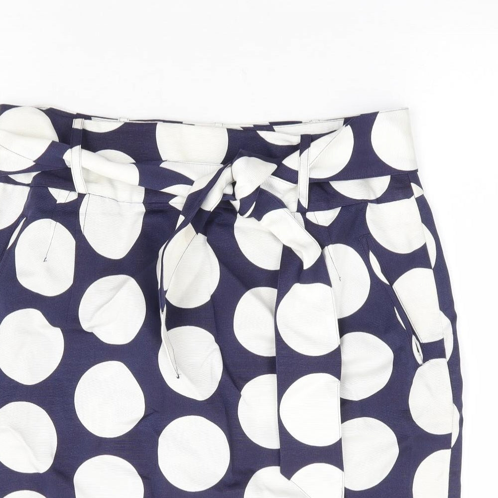 Hobbs Womens Blue Polka Dot Polyester Straight & Pencil Skirt Size 10 Zip