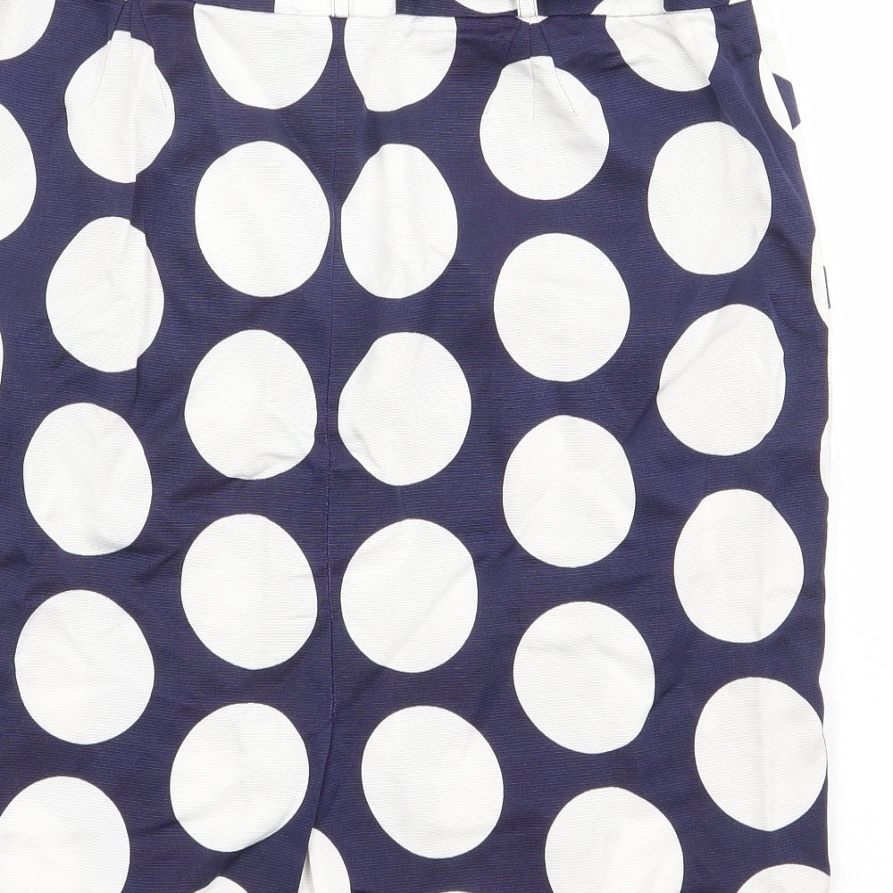 Hobbs Womens Blue Polka Dot Polyester Straight & Pencil Skirt Size 10 Zip