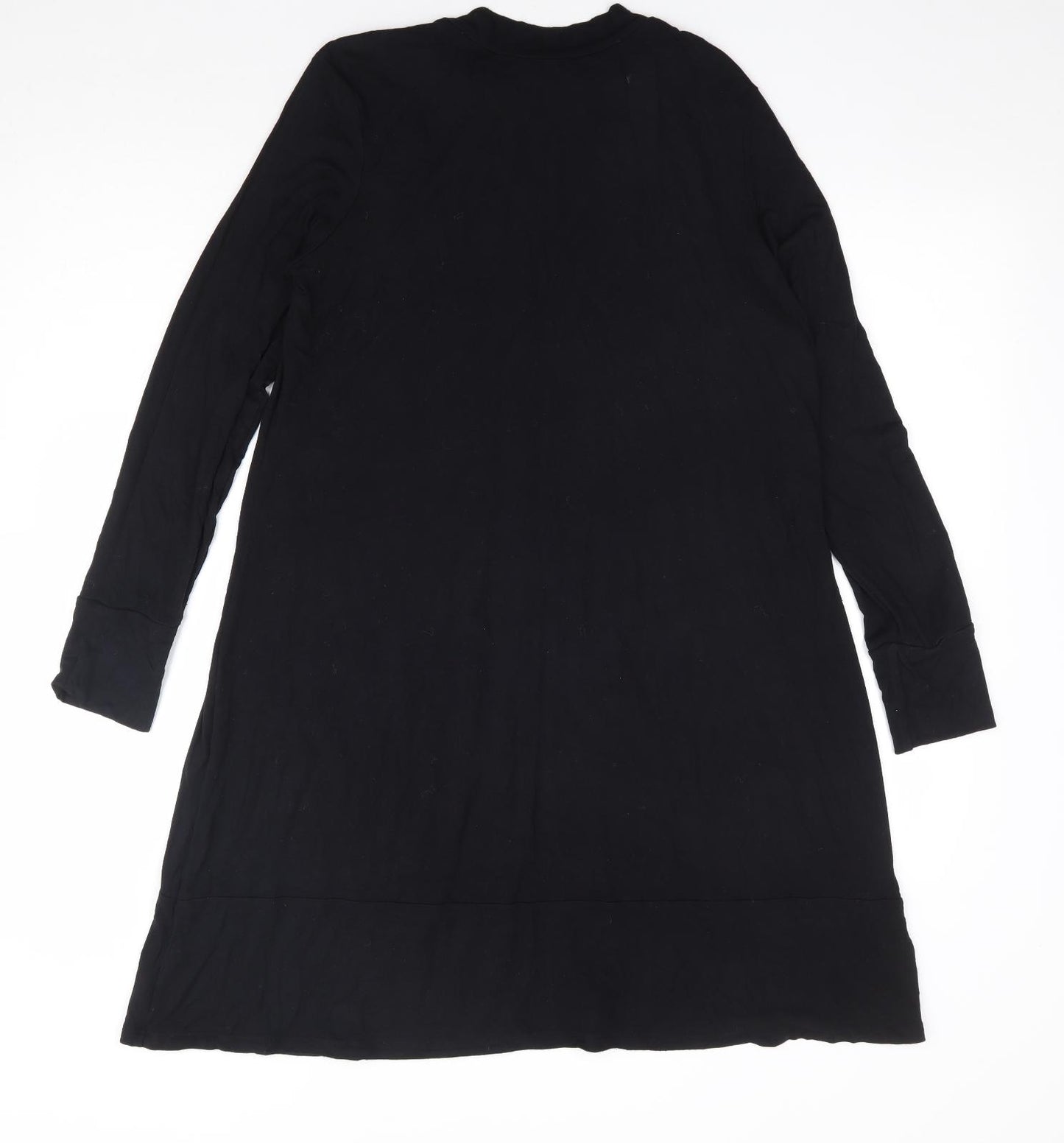 Marks and Spencer Womens Black Viscose A-Line Size 14 Mock Neck Pullover