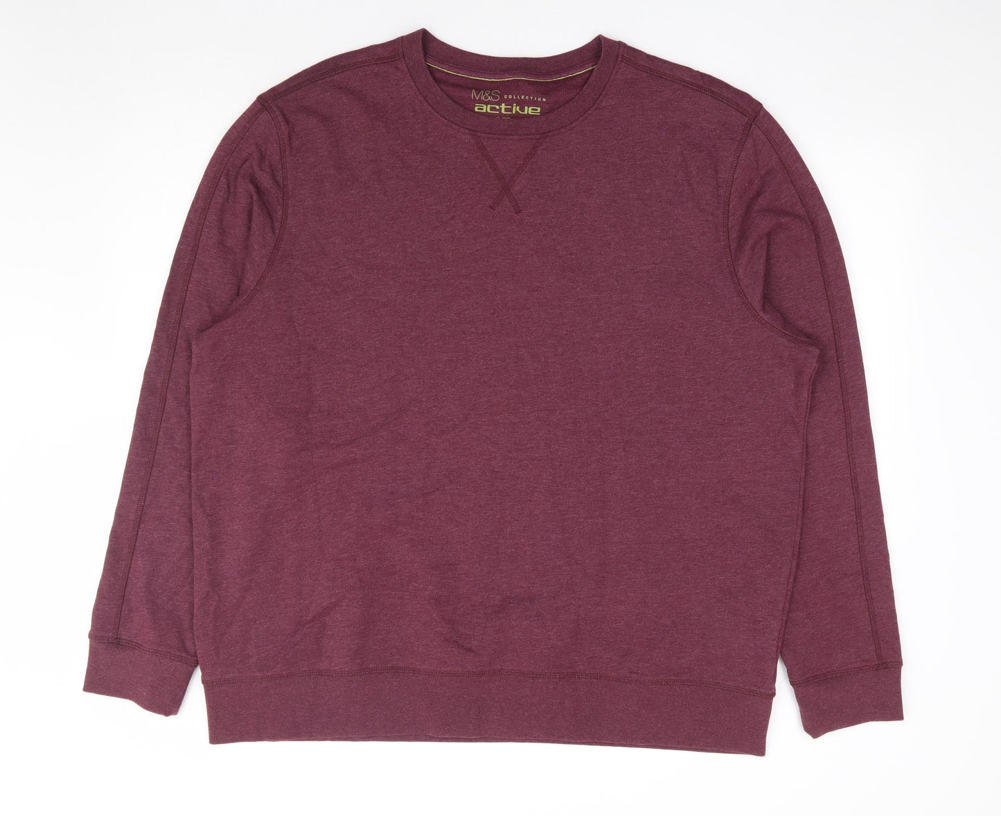 Marks and Spencer Mens Purple Cotton Pullover Sweatshirt Size 2XL