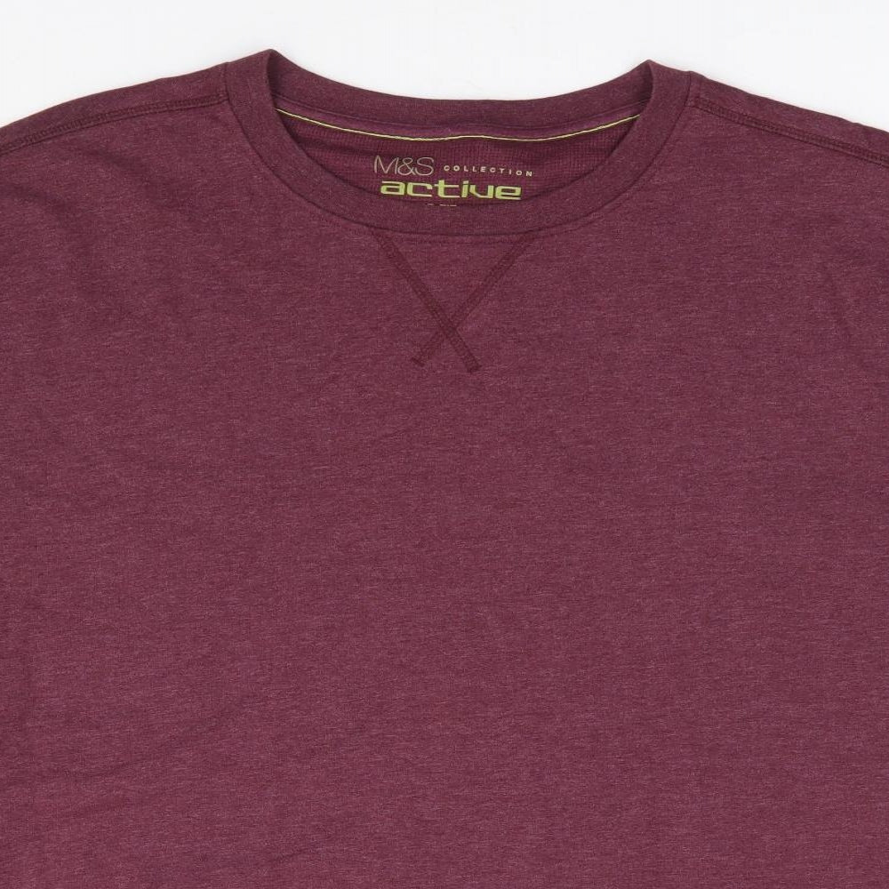 Marks and Spencer Mens Purple Cotton Pullover Sweatshirt Size 2XL
