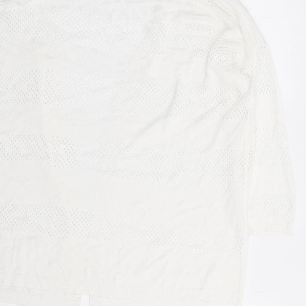 Peacocks Womens White V-Neck Viscose Cardigan Jumper Size M
