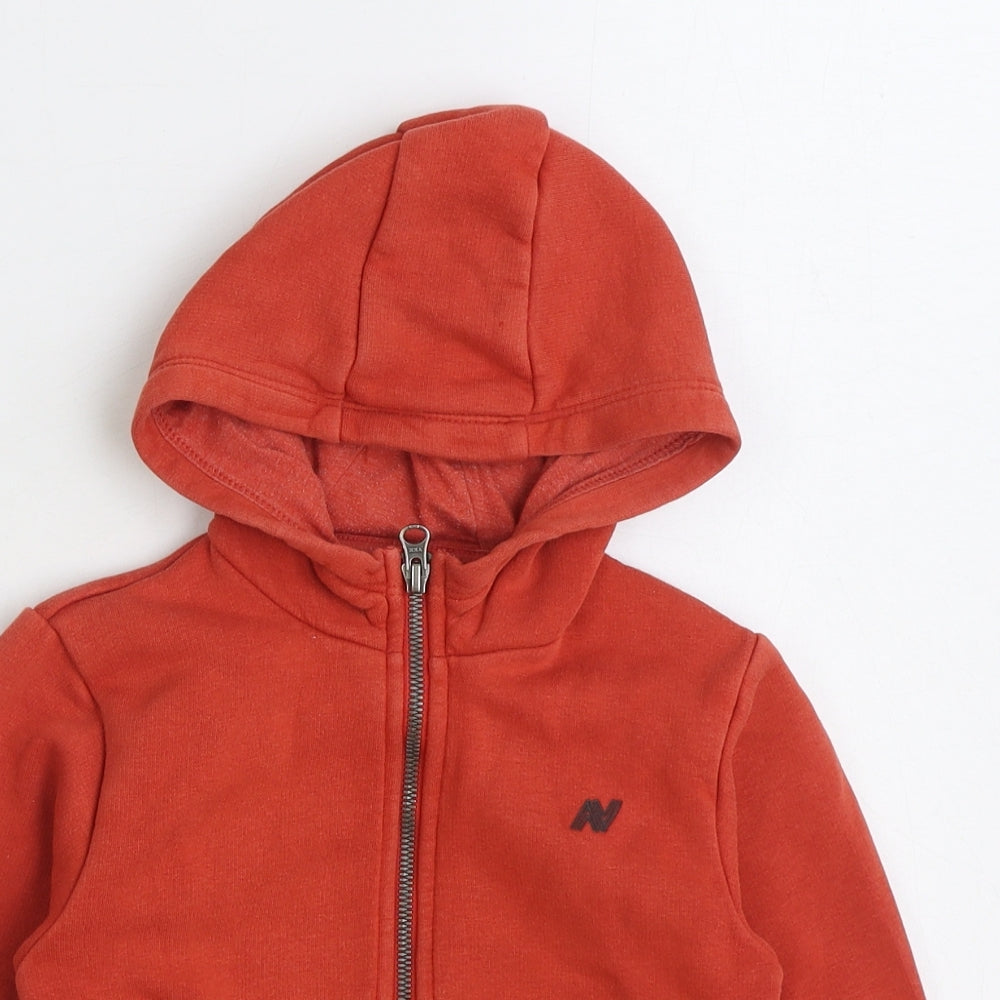 NEXT Boys Orange Cotton Full Zip Hoodie Size 3 Years Zip