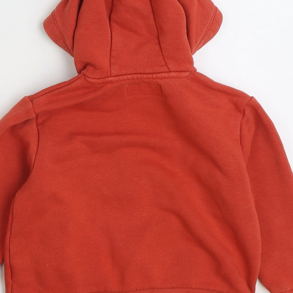 NEXT Boys Orange Cotton Full Zip Hoodie Size 3 Years Zip